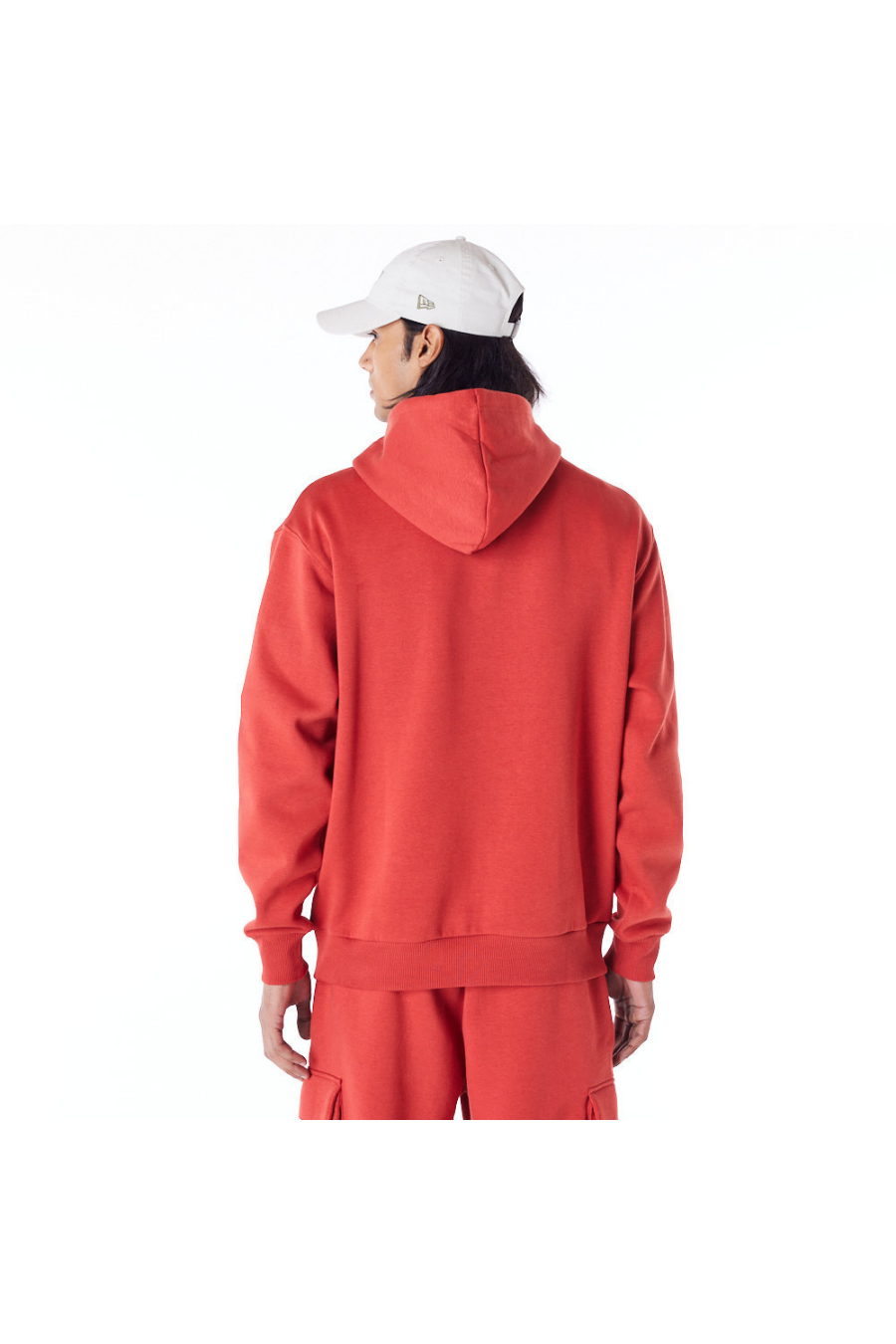 New Era Script Script Red Fleece Oversized Pullover Hoodie - Butterfly Sneakers