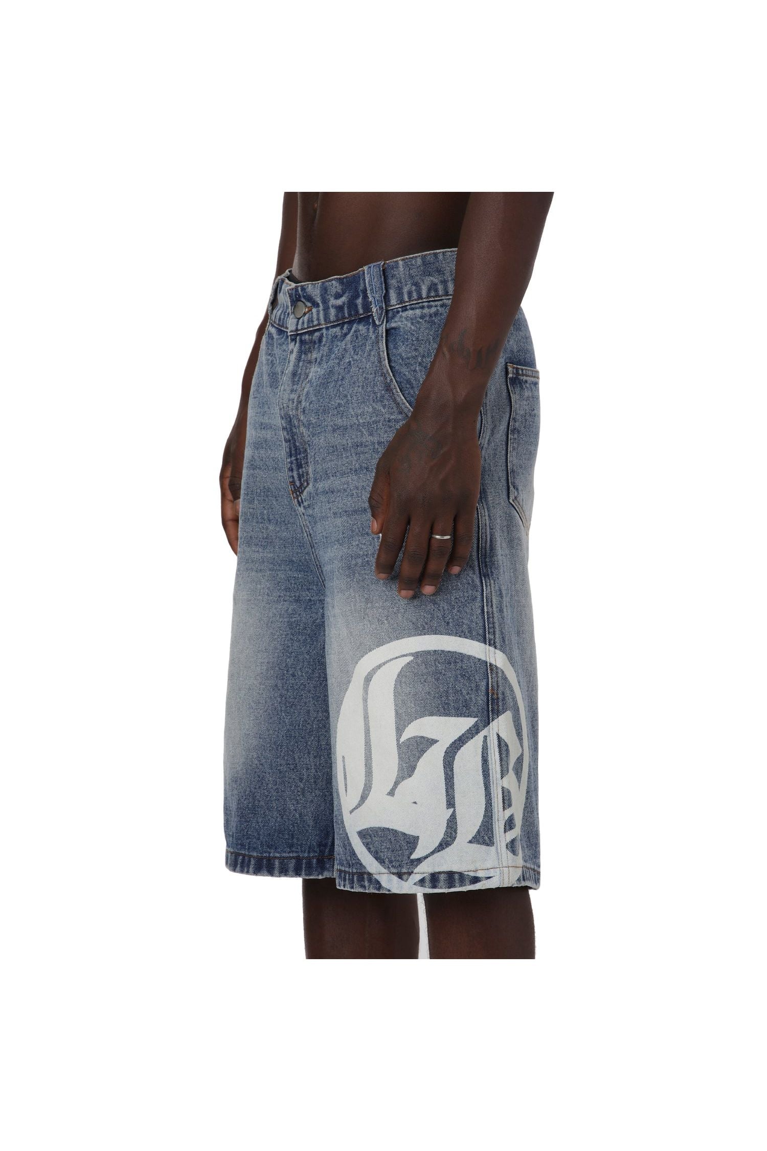 LOGO WASHED JORTS - BLUE Lost boys - Butterfly Sneakers