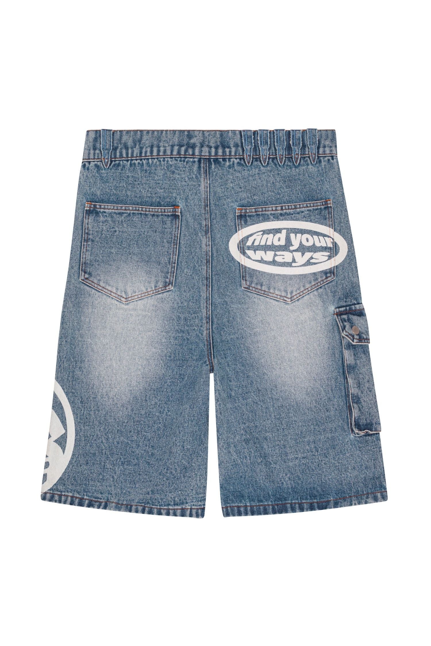 LOGO WASHED JORTS - BLUE Lost boys - Butterfly Sneakers