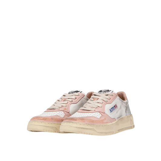 SUPER VINTAGE WHITE POWDER PINK & SILVER  סניקרס
