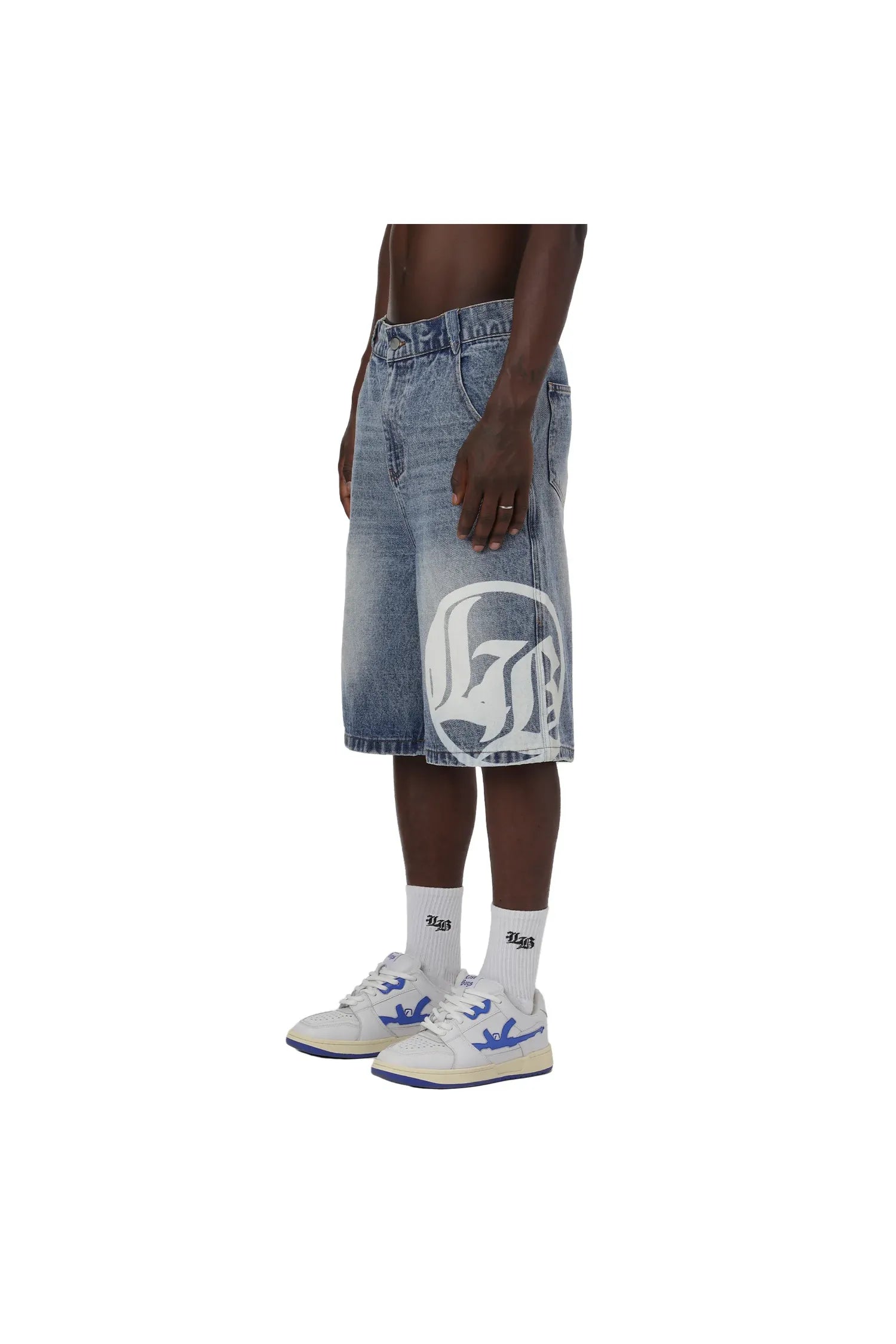 LOGO WASHED JORTS - BLUE Lost boys - Butterfly Sneakers