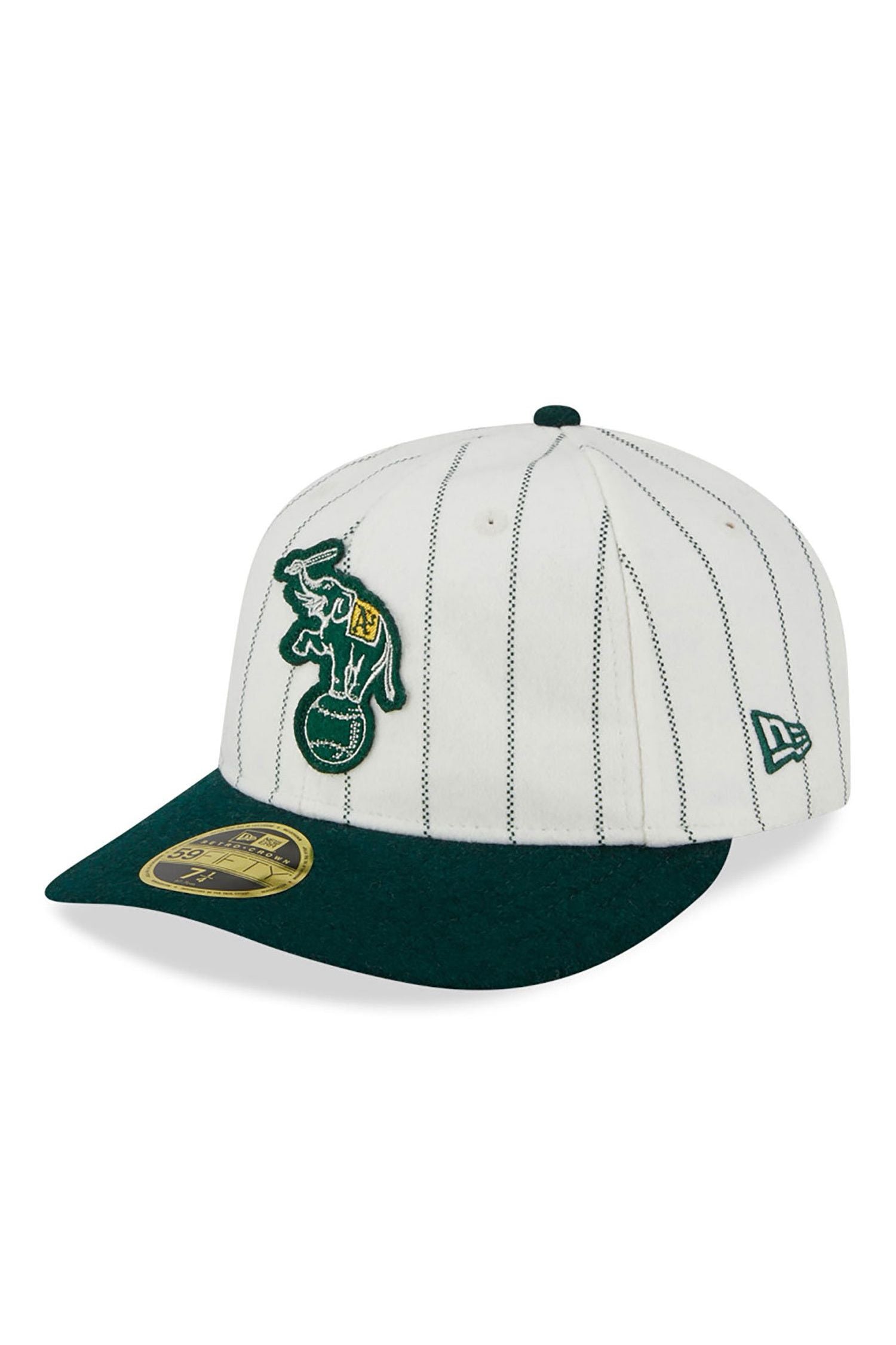 Oakland Athletics Cooperstown MLB Stripe Chrome White Retro Crown 59FIFTY Fitted Cap - Butterfly Sneakers