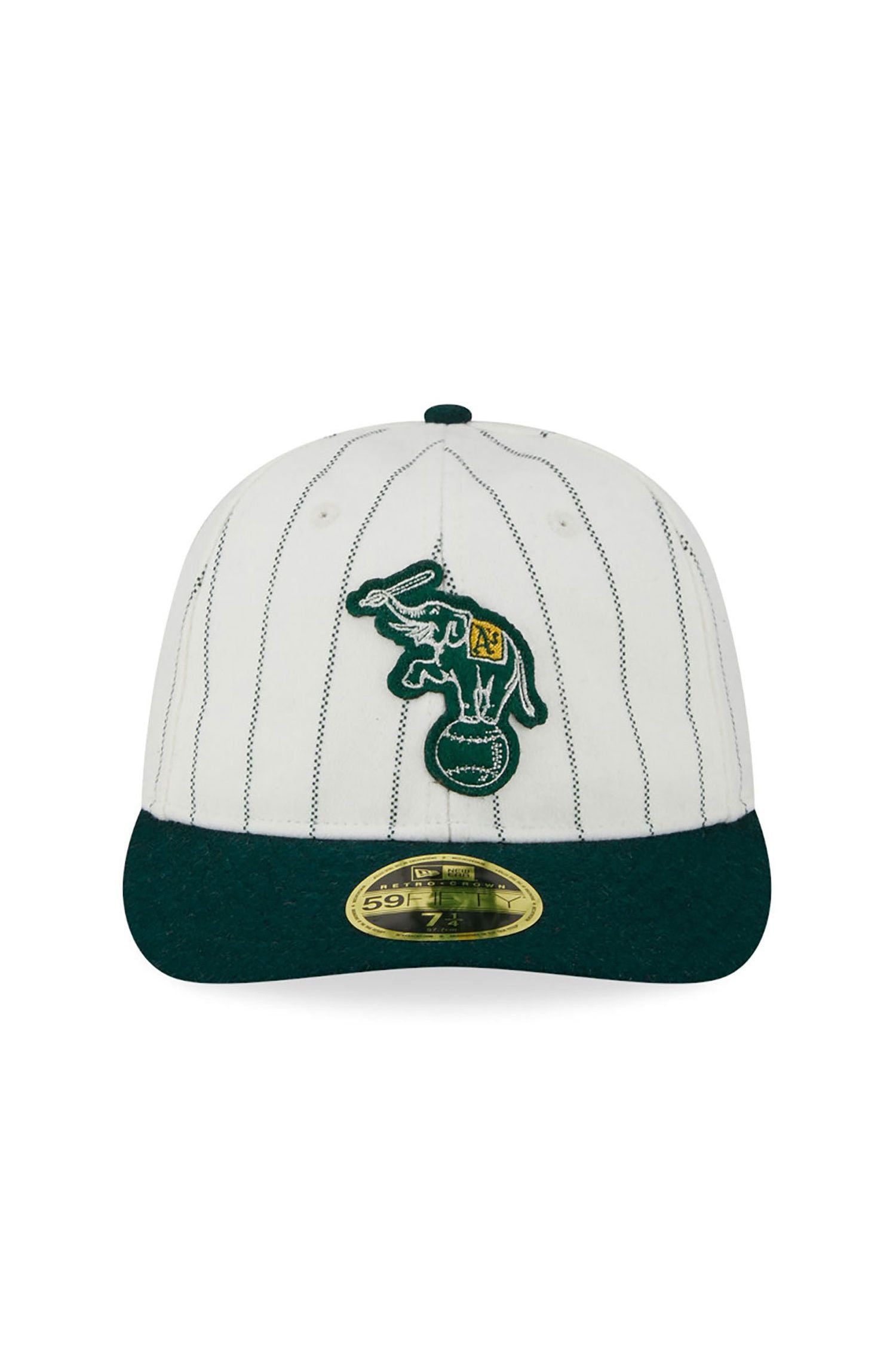 Oakland Athletics Cooperstown MLB Stripe Chrome White Retro Crown 59FIFTY Fitted Cap - Butterfly Sneakers