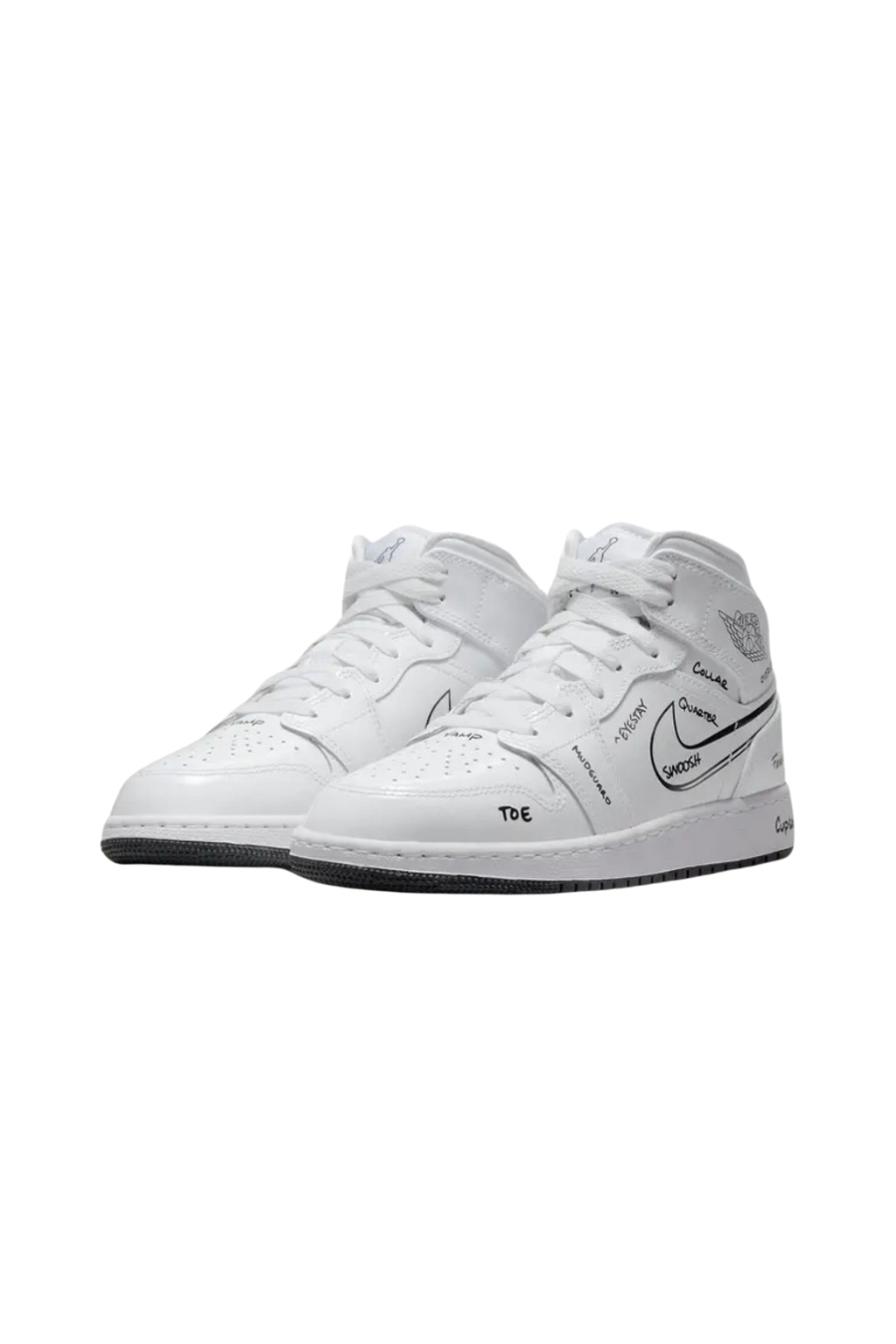 Jordan 1 mid GS School - Butterfly Sneakers