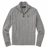Ralph Lauren Men's Long Sleeve V Neck Blouse Dark Grey polo