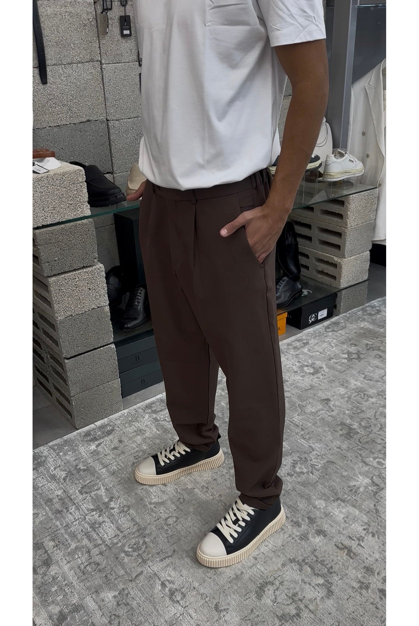 Butterfly Boy מכנס אלגנט חום - Butterfly Sneakers