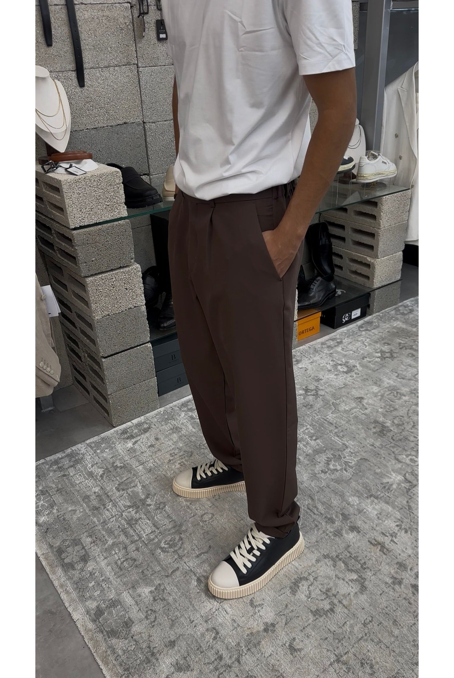 Butterfly Boy מכנס אלגנט חום - Butterfly Sneakers