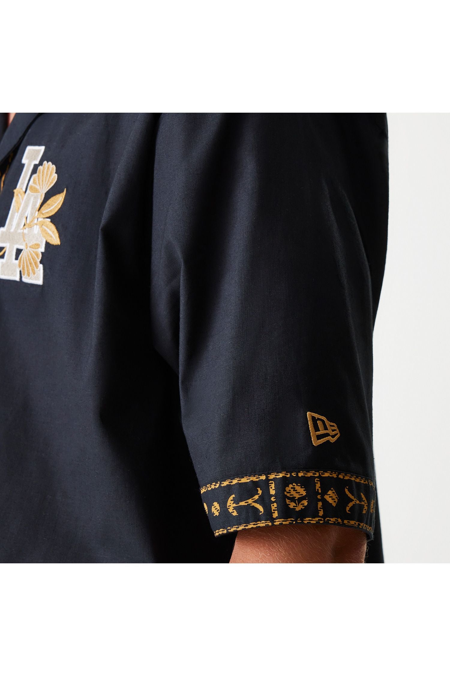 LA Dodgers MLB Taping Black חולצת טי שרט מכופתרת - Butterfly Sneakers