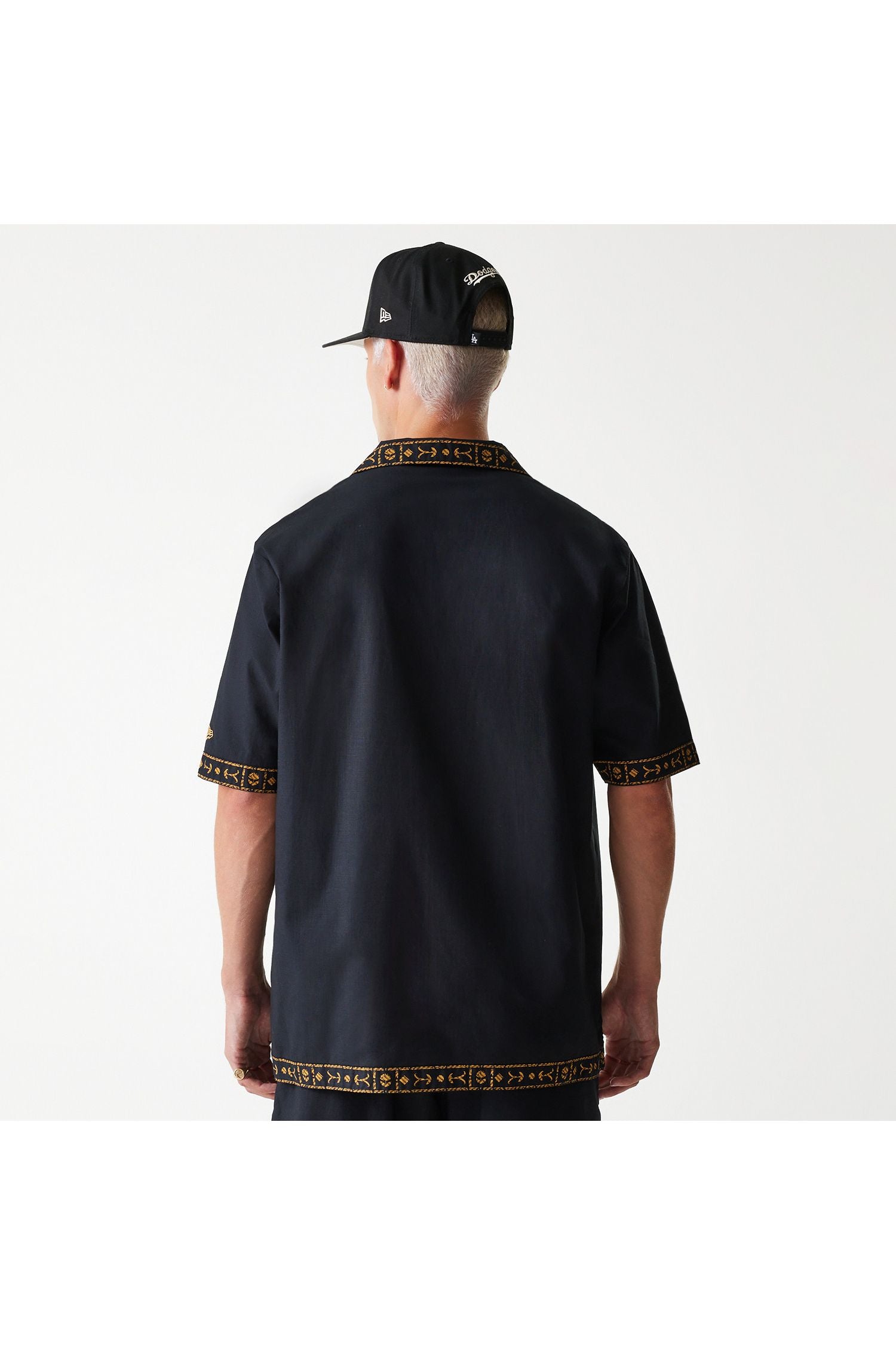 LA Dodgers MLB Taping Black חולצת טי שרט מכופתרת - Butterfly Sneakers