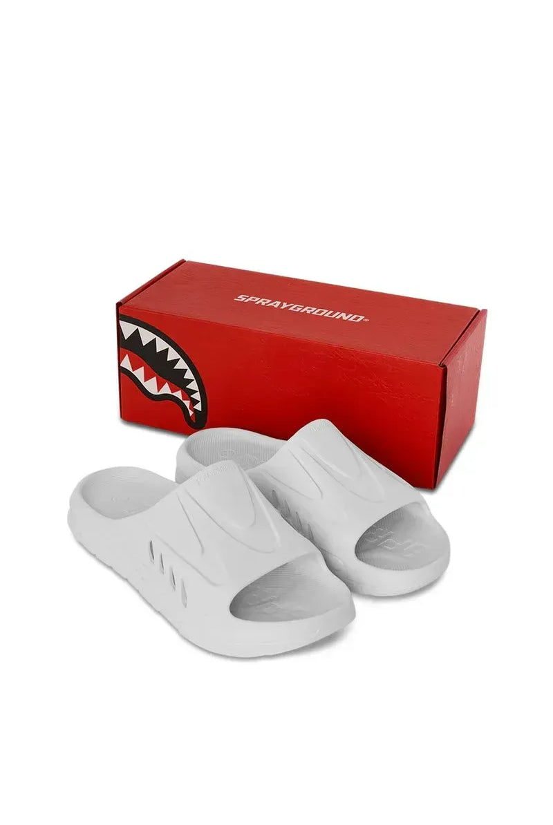 SPRAYGROUND SHARK SLIDE WHITE כפכף לבן - Butterfly Sneakers