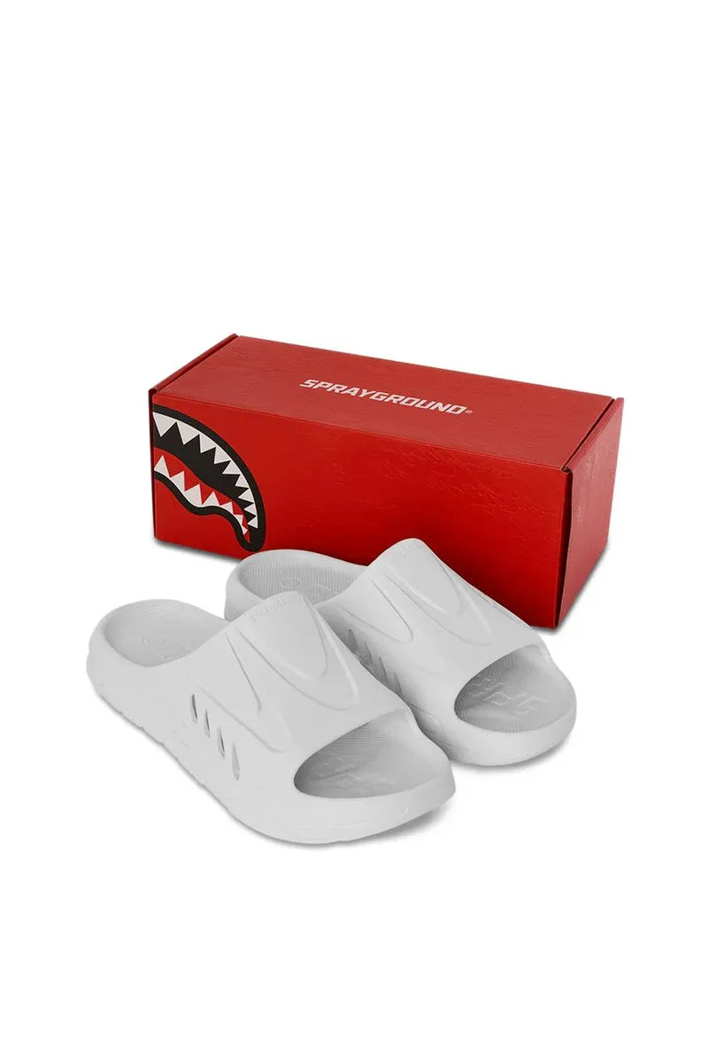 SPRAYGROUND SHARK SLIDE WHITE כפכף לבן - Butterfly Sneakers