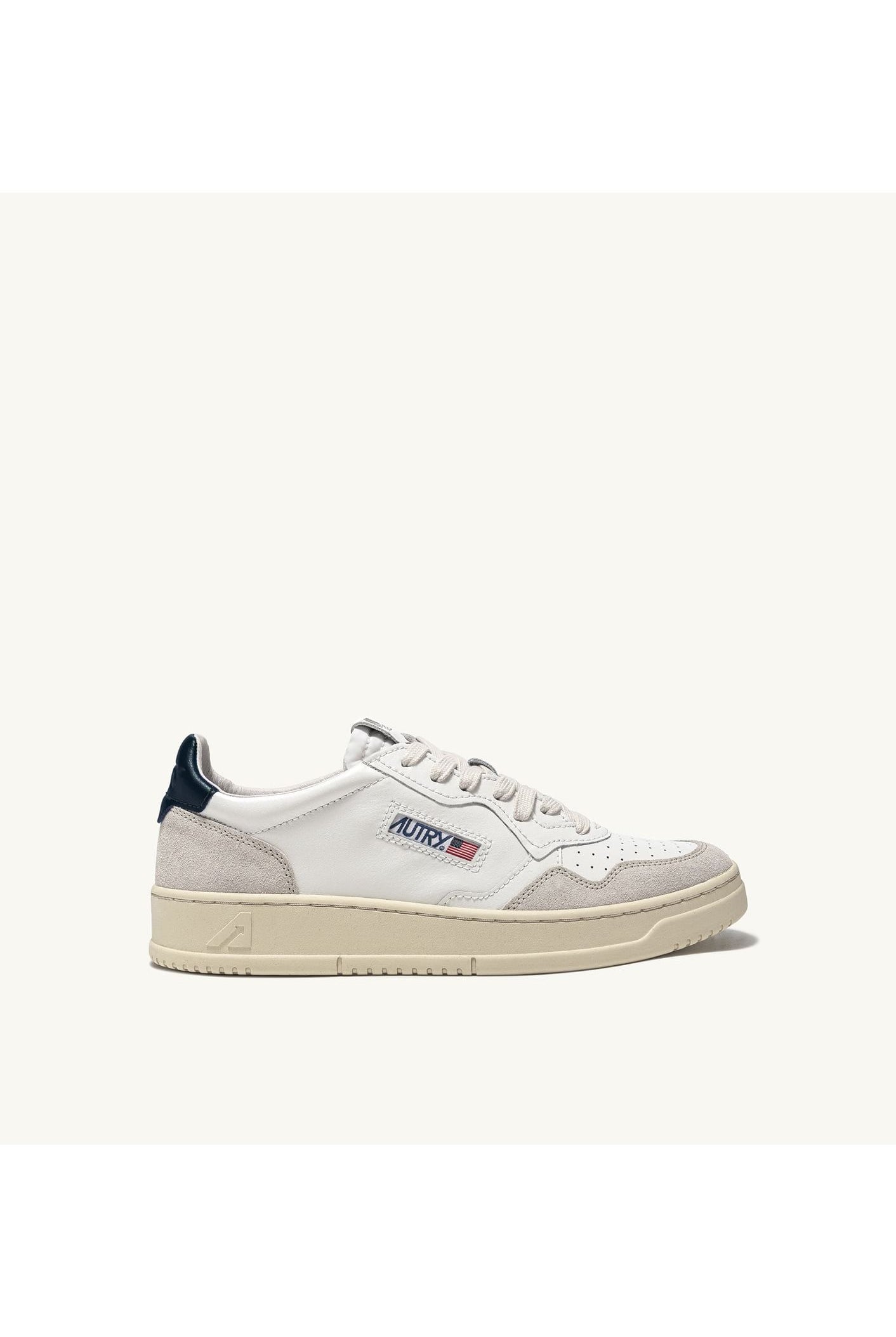 MEDALIST LOW MAN LS28 LEATHER/SUEDE WHITE/BLUE - Butterfly Sneakers