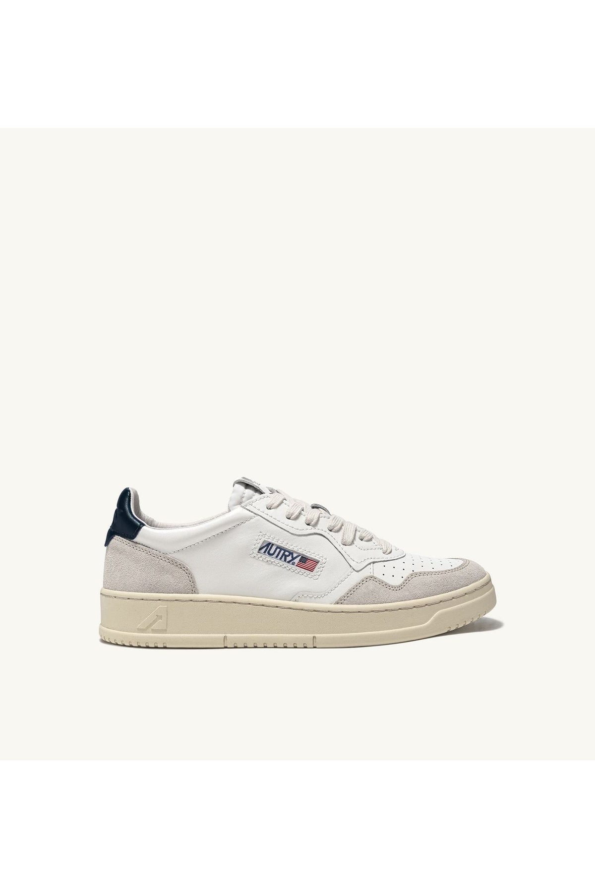 MEDALIST LOW MAN LS28 LEATHER/SUEDE WHITE/BLUE - Butterfly Sneakers