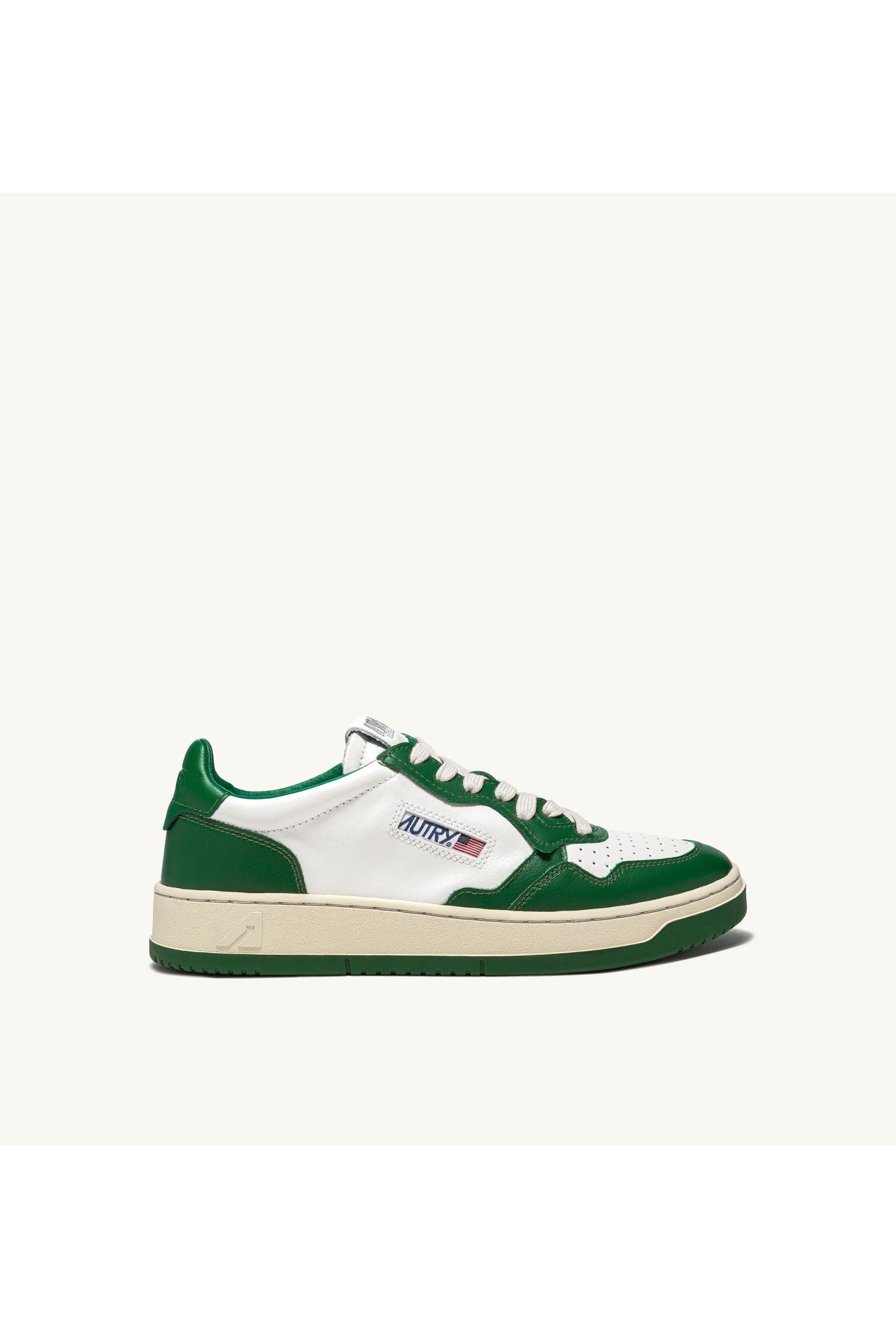 MEDALIST LOW MAN WB03 LEATHER/LEATHER WHITE/GREEN - Butterfly Sneakers
