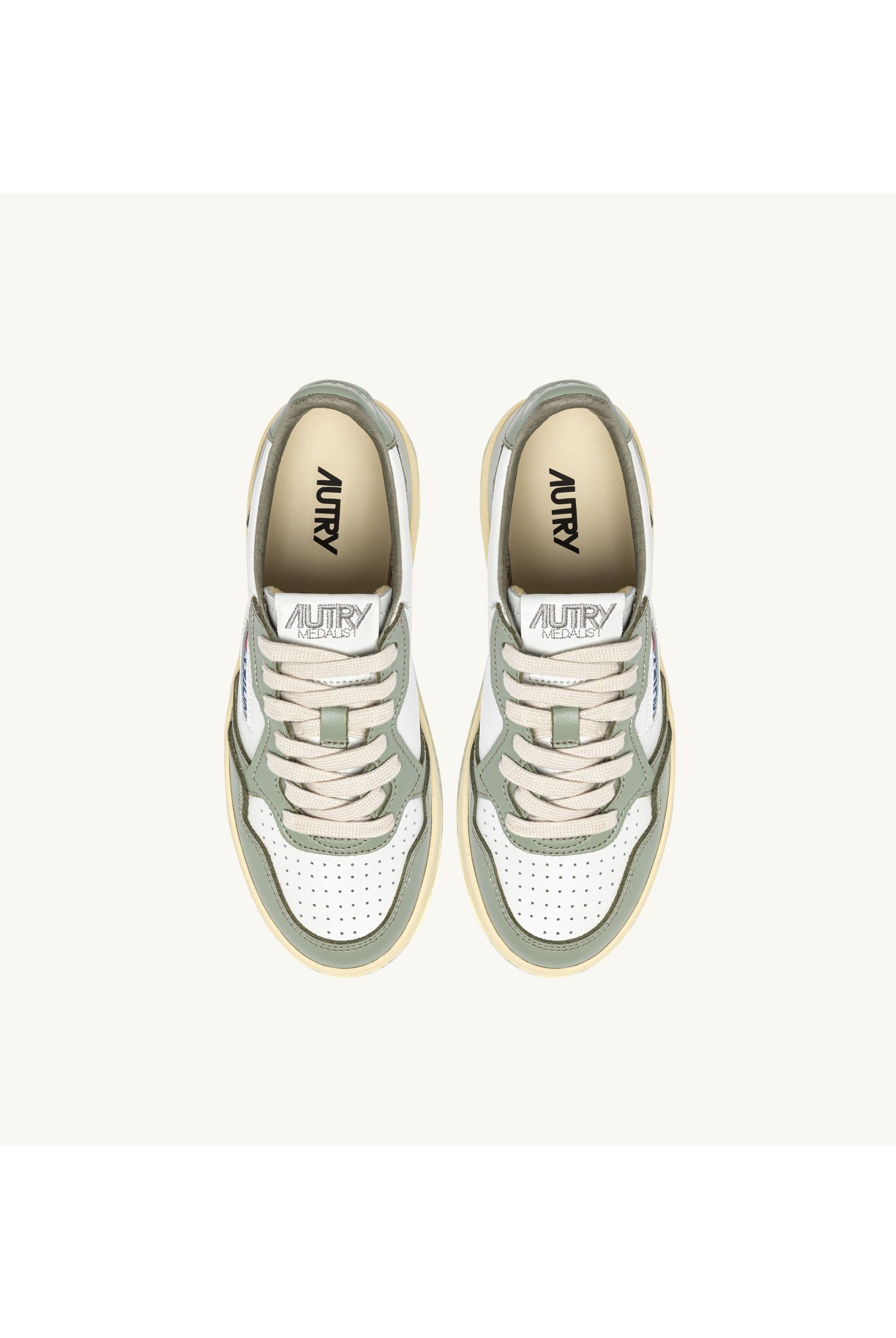 MEDALIST LOW MAN WB65 LEATHER/LEATHER WHITE/SEA GRASS - Butterfly Sneakers