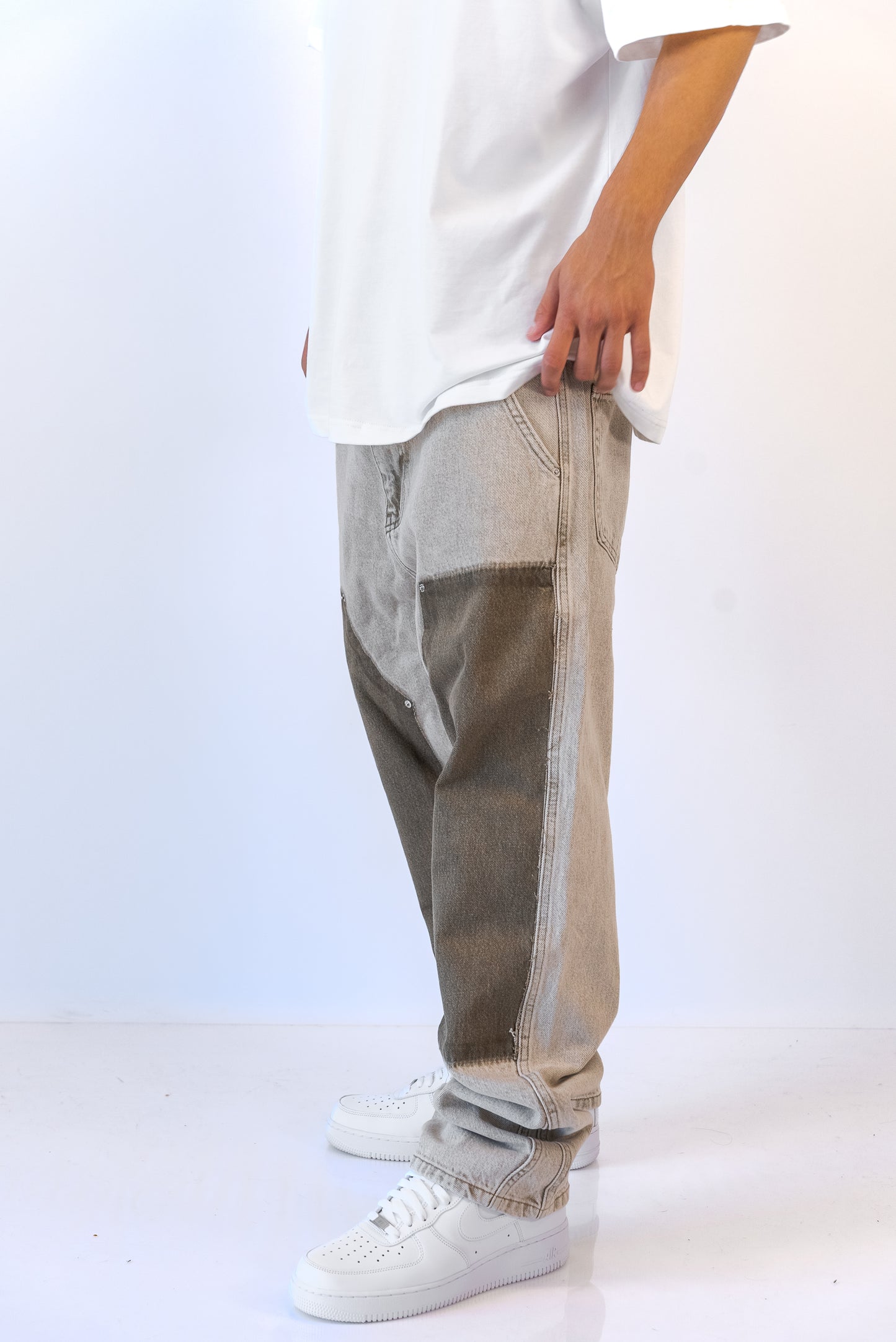 גינס גזרת WIde Leg קרם