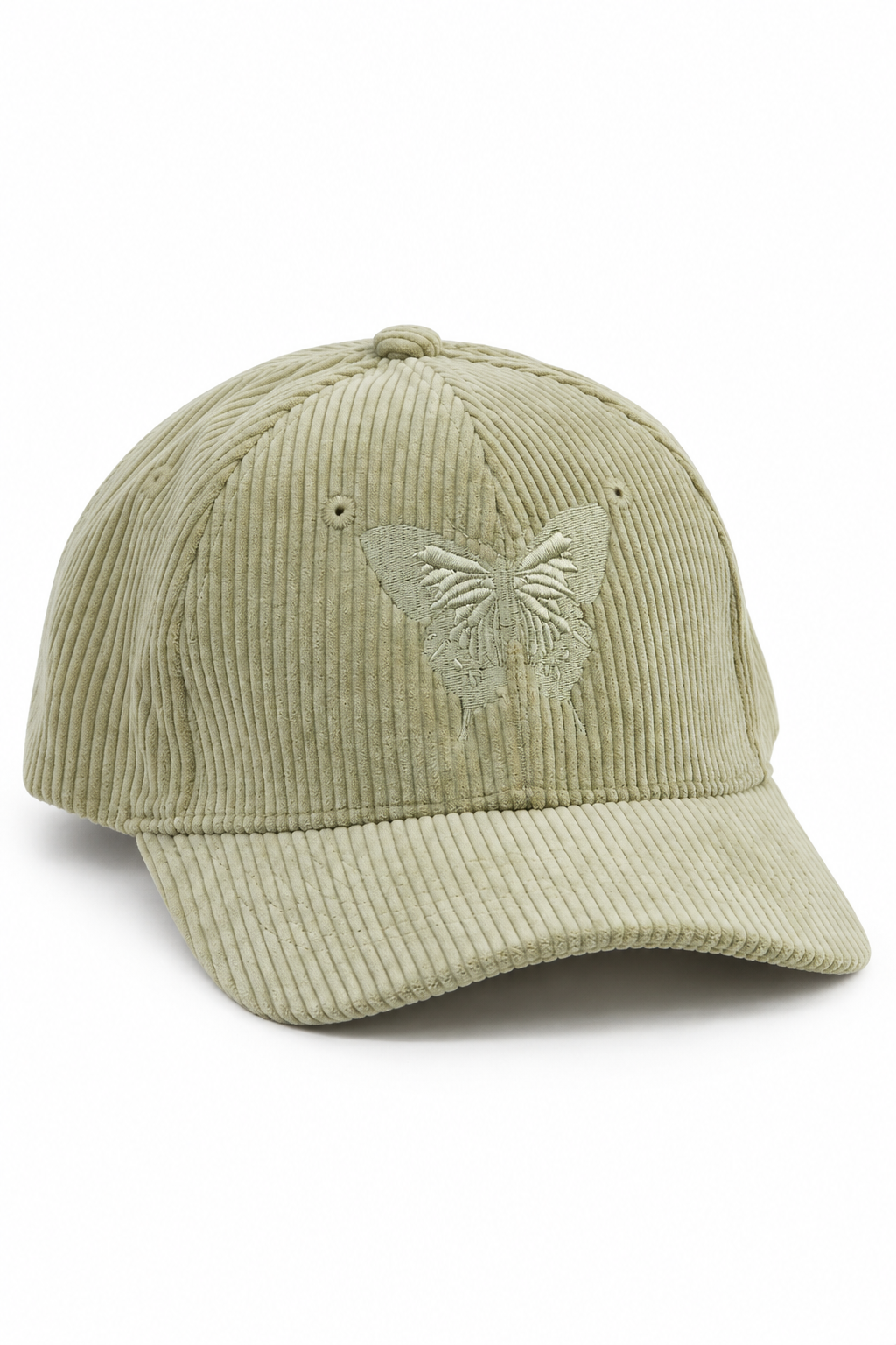 כובע Corduroy Butterfly בד קורדרוי – Pistachio / ONE SIZE – מבט שלושת רבעי