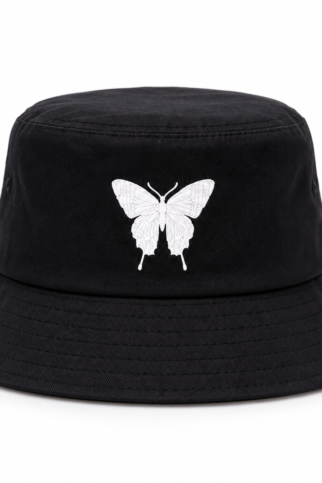 כובע טמבל BUTTERFLY — שחור / ONE SIZE — תקריב פרטים