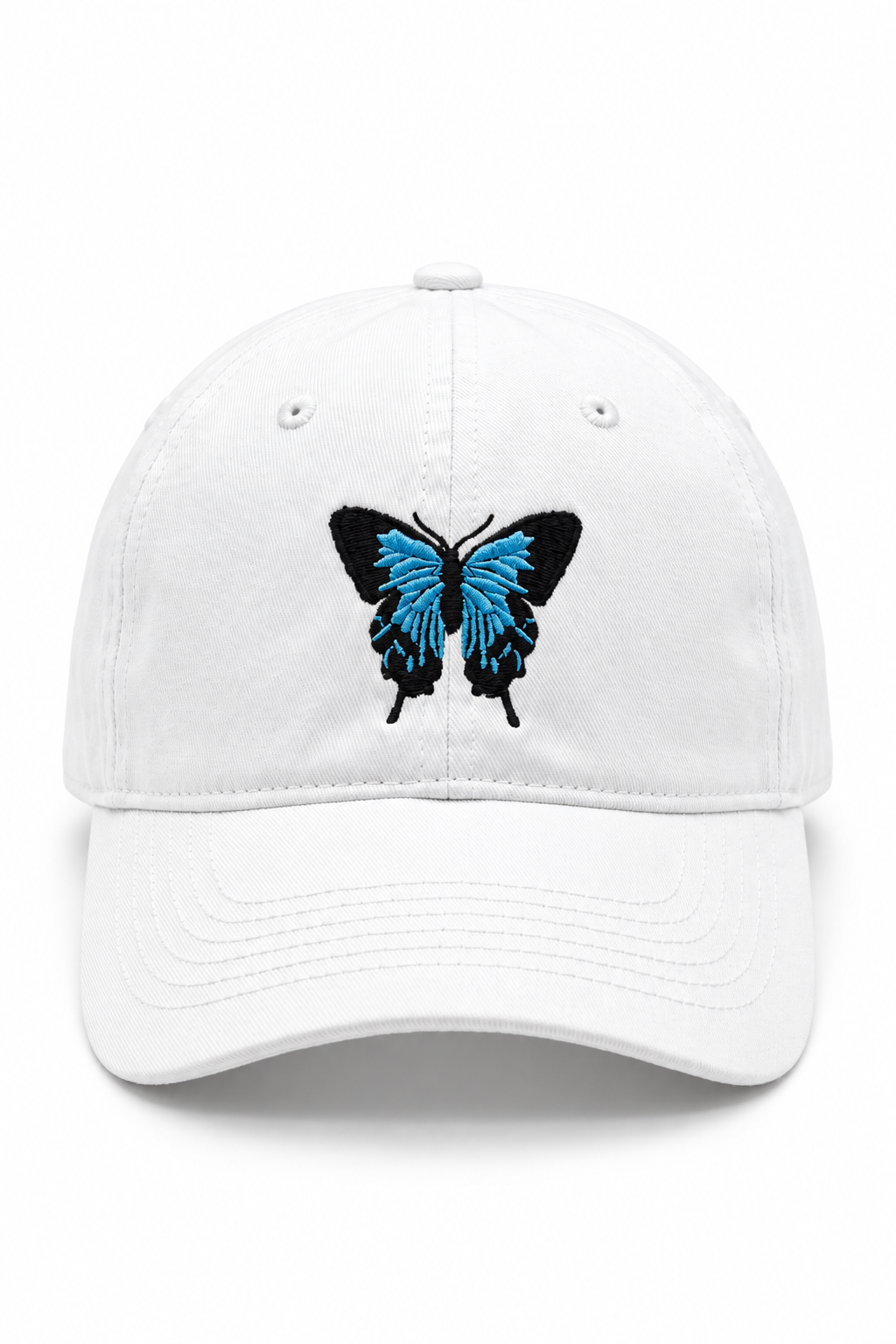 כובע BUTTERFLY B9 — לבן רגיל / ONE SIZE — מבט קדמי
