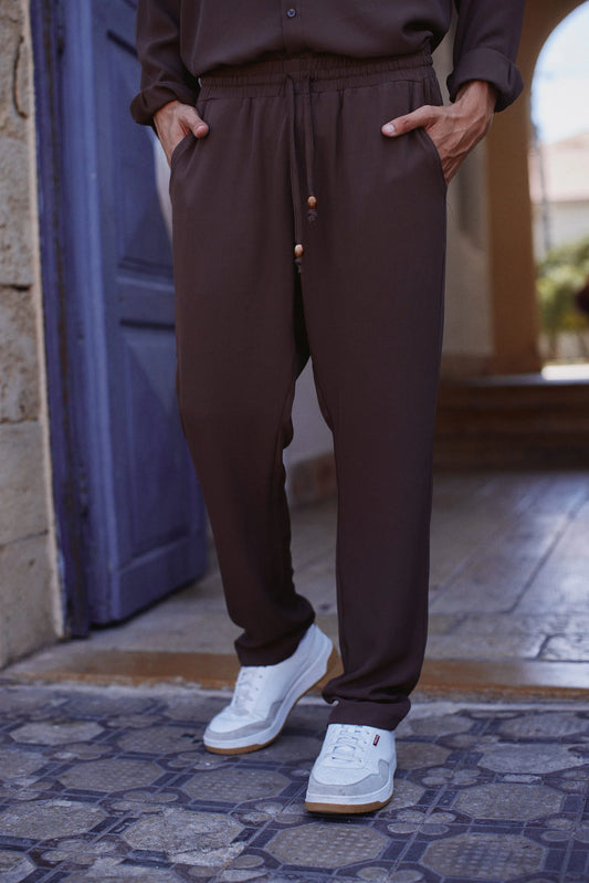 מכנס לייקרה ey חום שוקולד