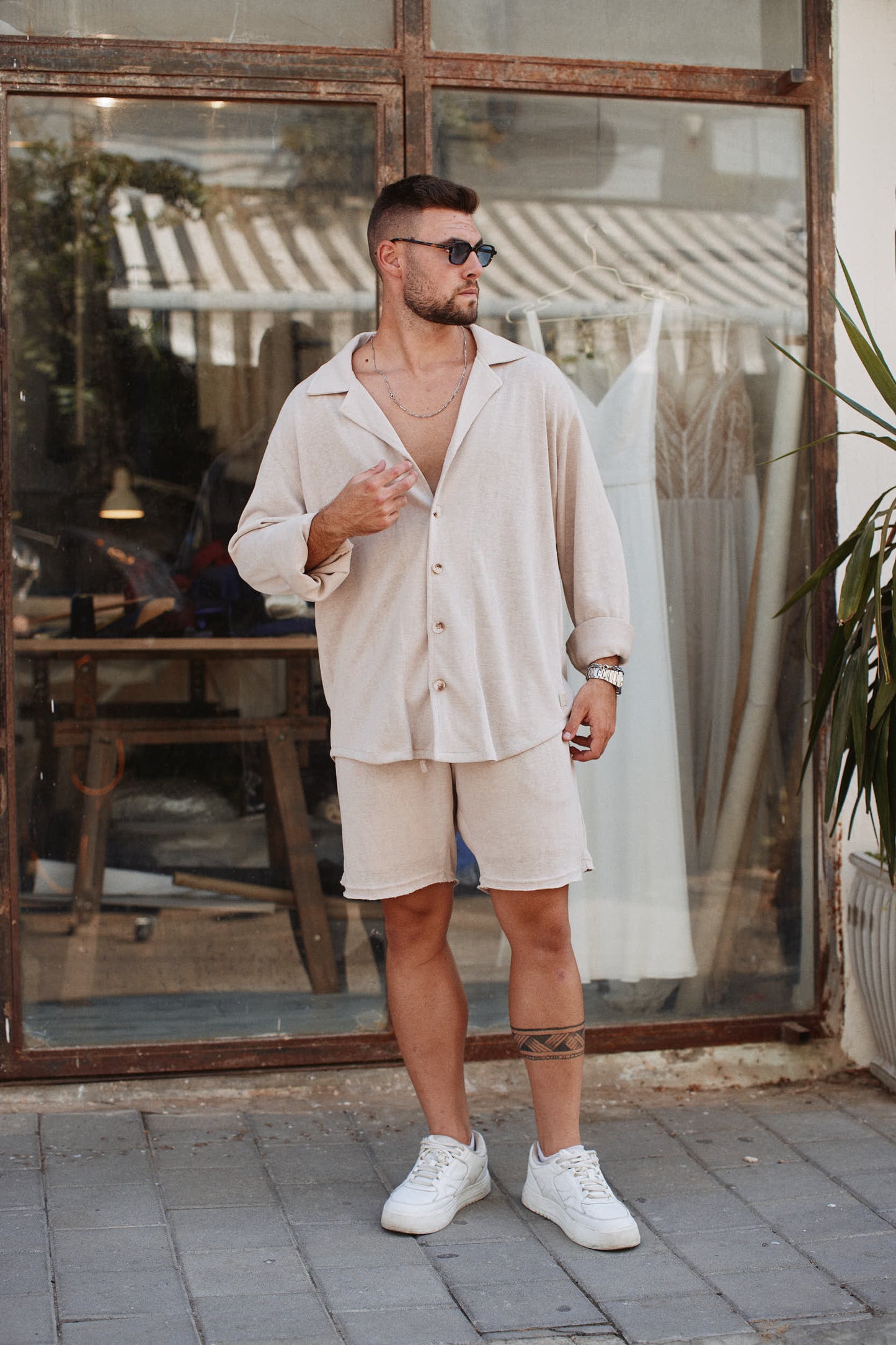 פשתן סריפוס עם בטנה חום