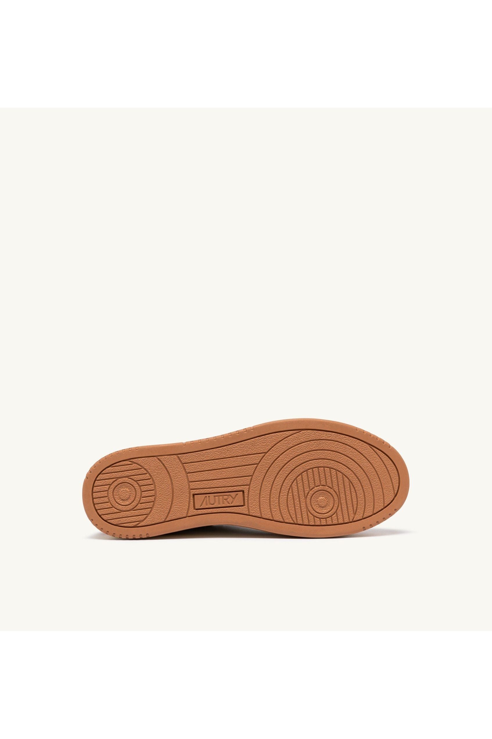 MEDALIST LOW BICOLOR SNEAKERS IN WHITE AND SAND STORM LEATHER - Butterfly Sneakers