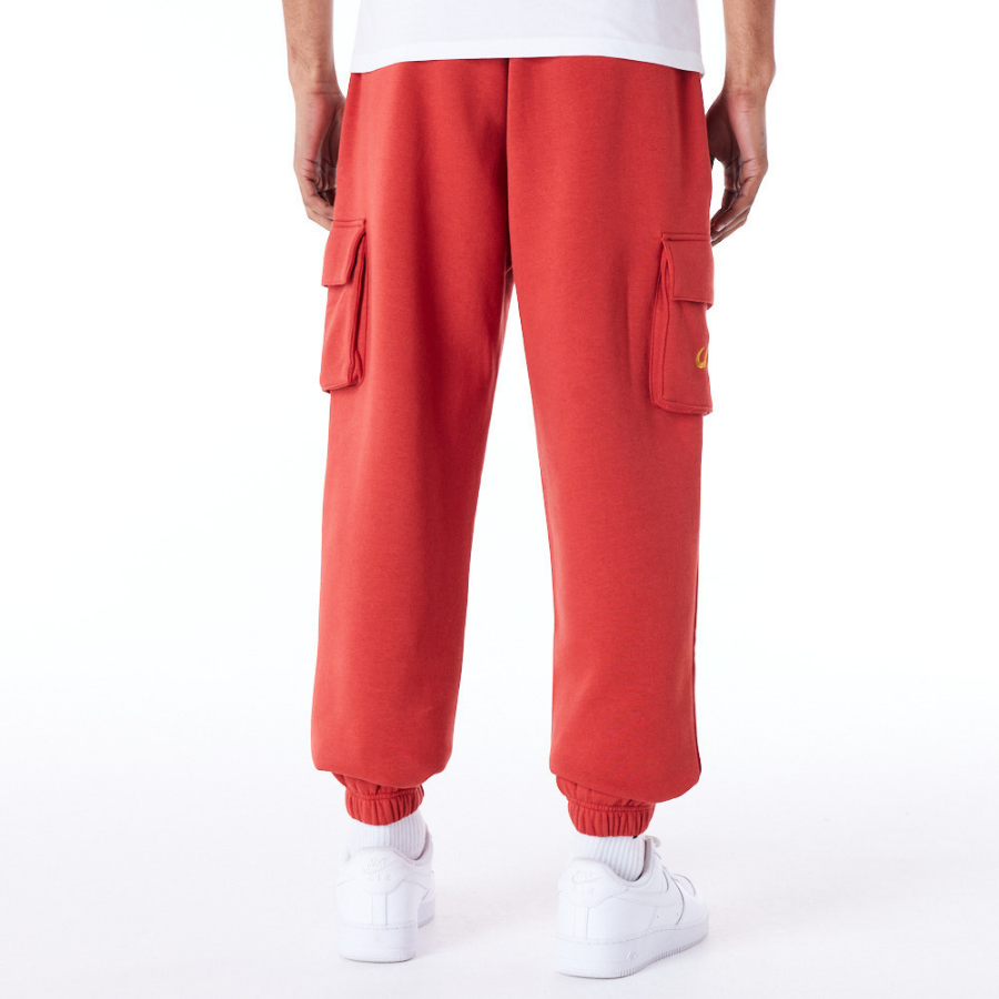 New Era Cargo Joggers Script Red Fleece