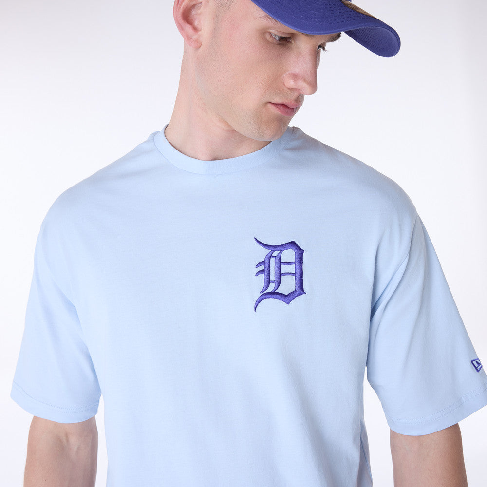 Detroit Tigers MLB League Essential Pastel Blue Oversized T-Shirt