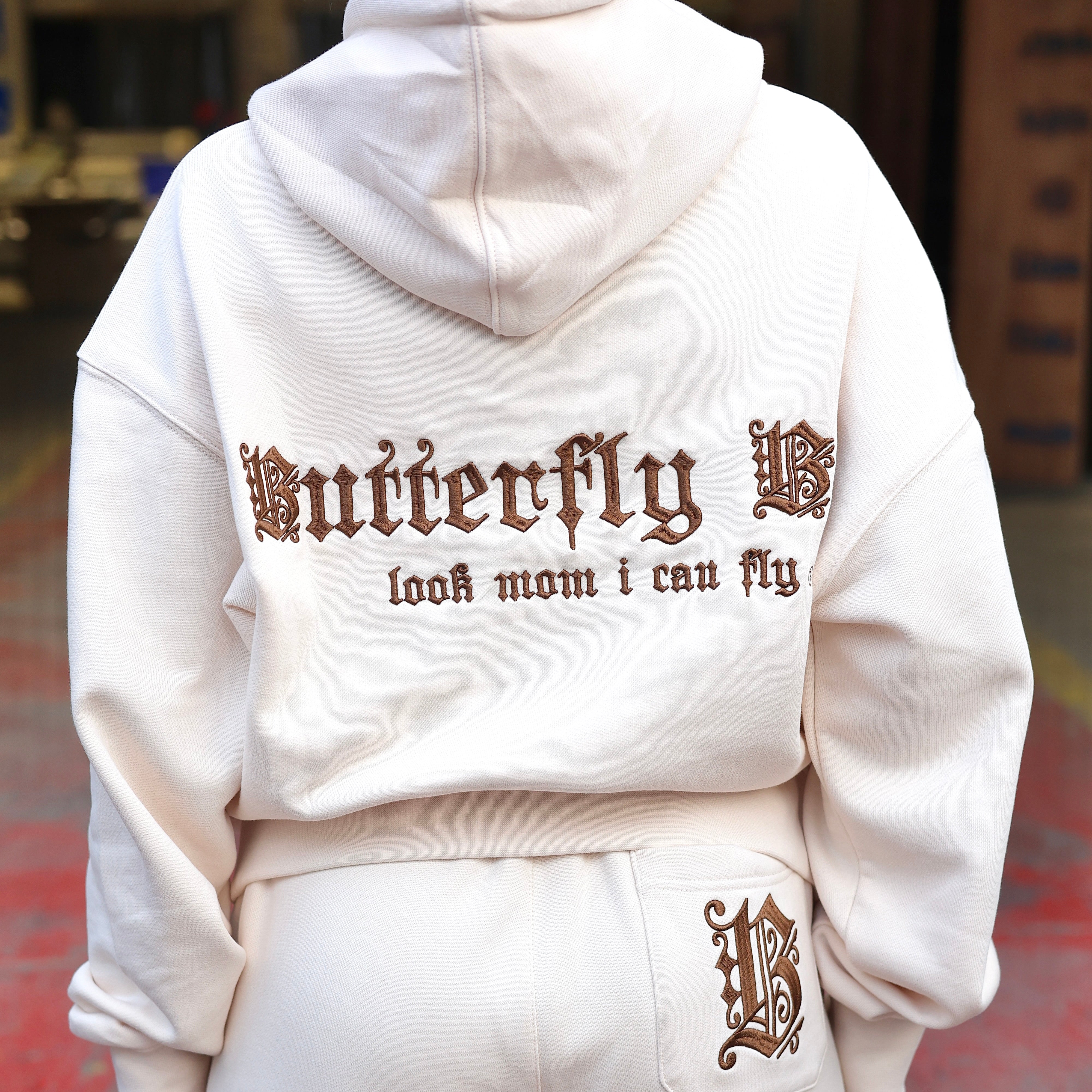 BUTTERFLY BOY HOODIE - CREAM