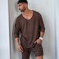 SHIRT LONG SLEEVE MYKONOS - BROWN