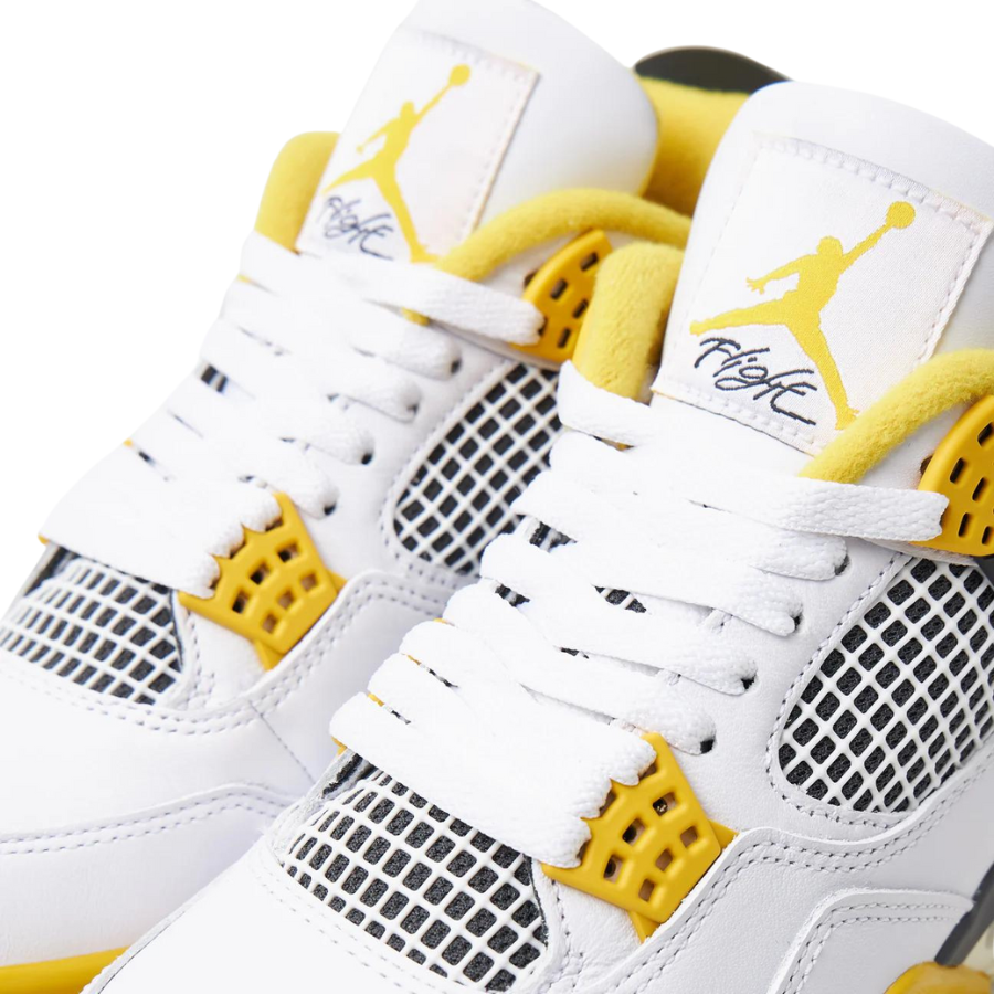 Jordan 4 Womens Retro White / Coconut Milk - Vivid Sulfur