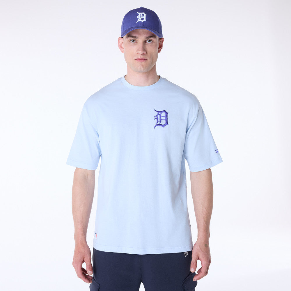 Detroit Tigers MLB League Essential Pastel Blue Oversized T-Shirt