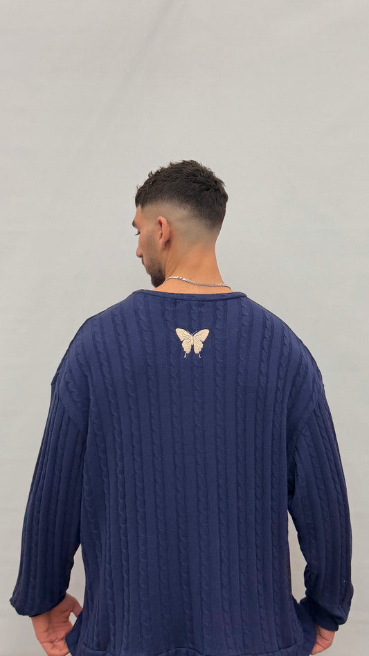 Butterfly Boy Signature Cable Knit - Blue