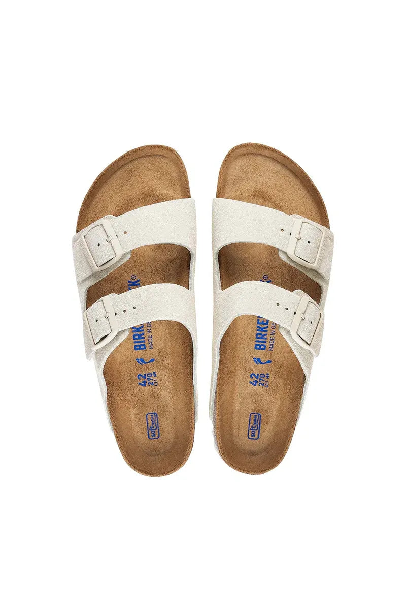 כפכפי בירקנשטוק אריזונה זמש לבן יוניסקס - Butterfly Sneakers