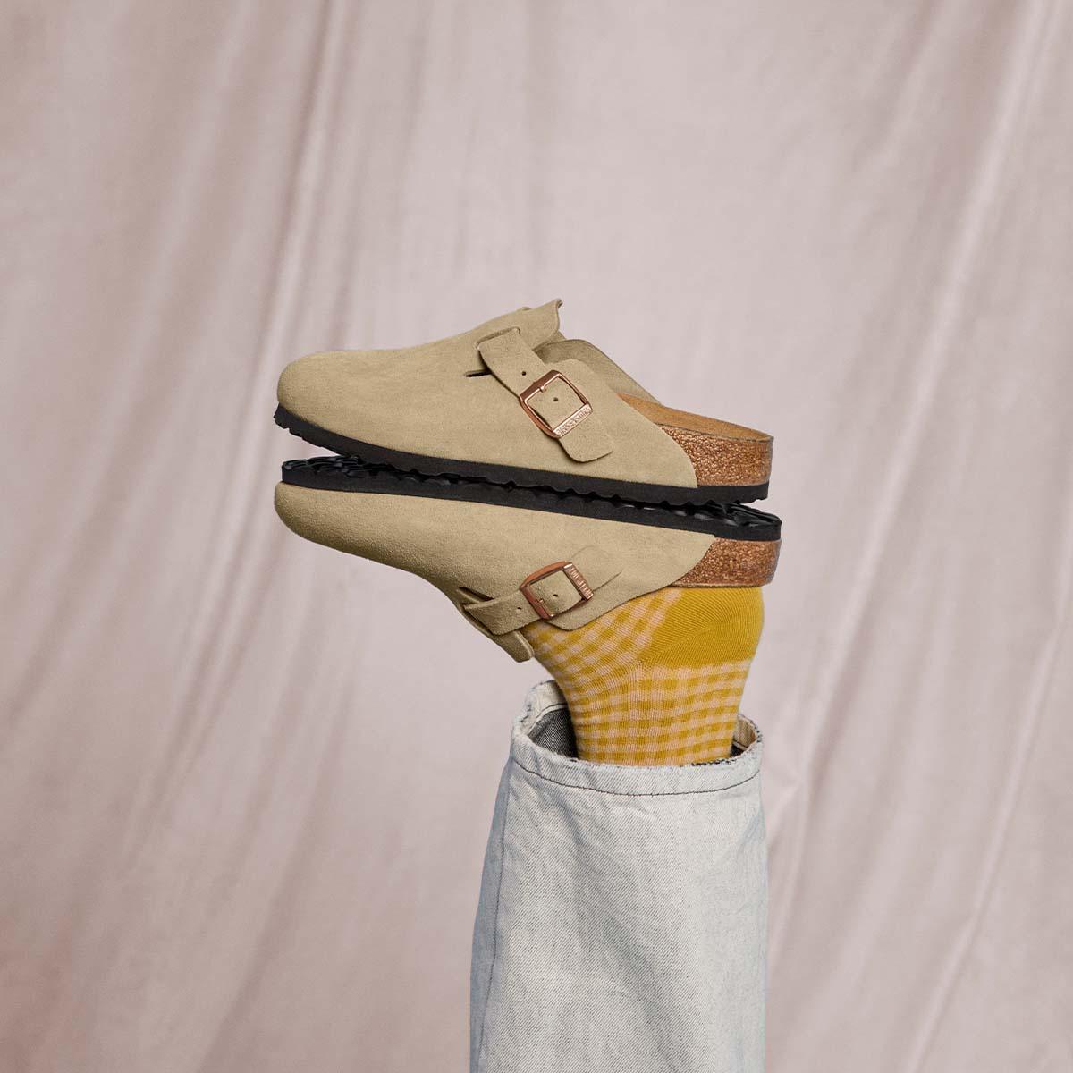 Birkenstock Boston Taupe כפכפי בירקנשטוק בוסטון יוניסקס טיופ