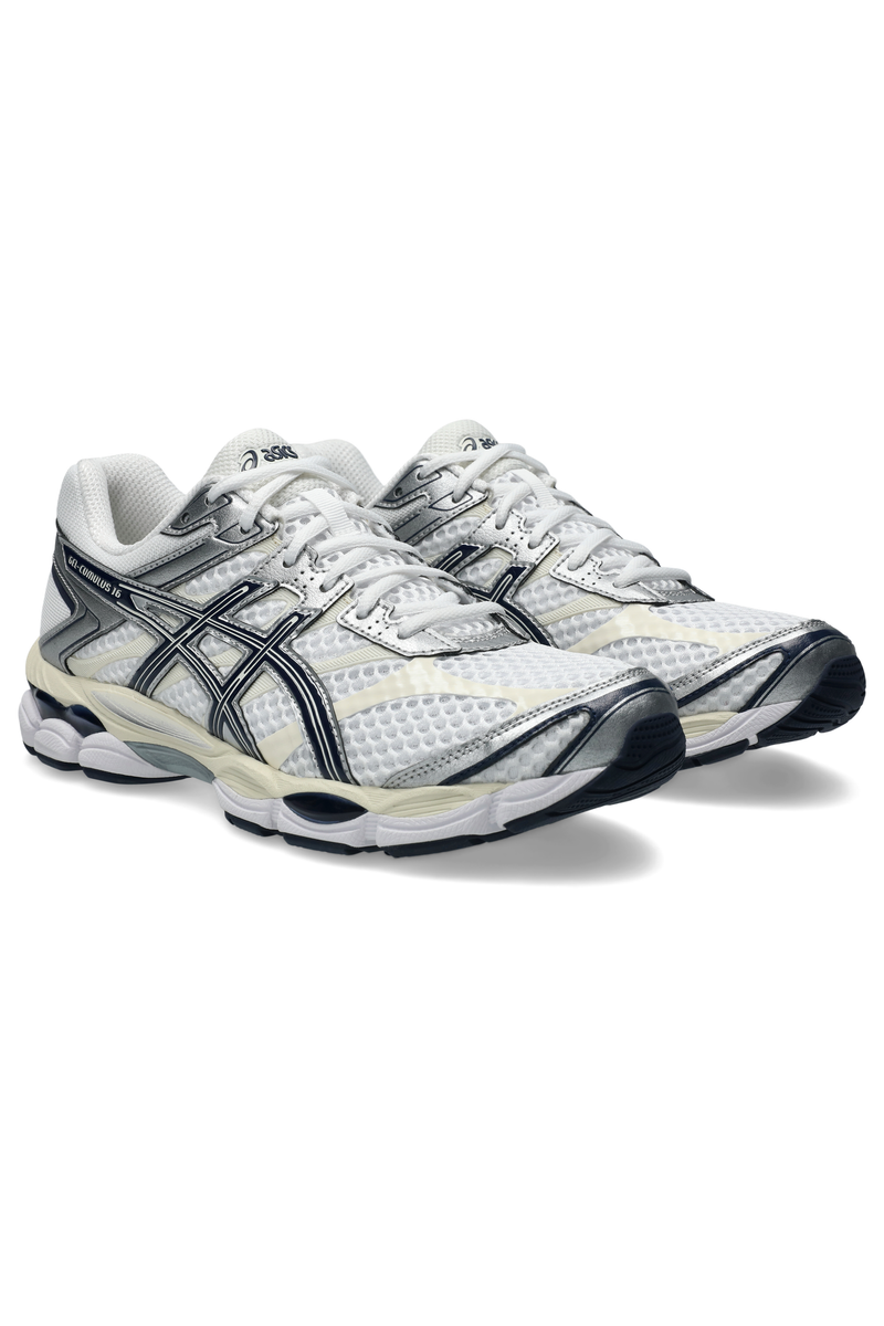 Asics Gel Cumulus 16 Unisex White Midnight סניקרס ג'ל קומולוס 16 יוניסקס - Butterfly Sneakers