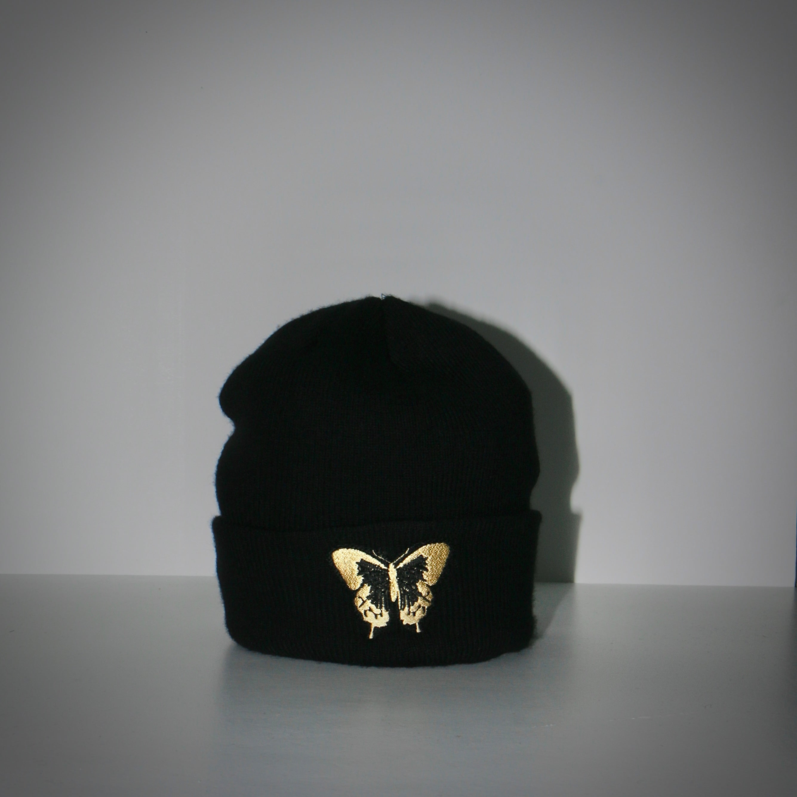 BUTTERFLY BOY BEANIE-METALLIC GOLD