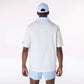 LA Dodgers Stripe Revere Open White Short Sleeve Shirt  (חולצה)