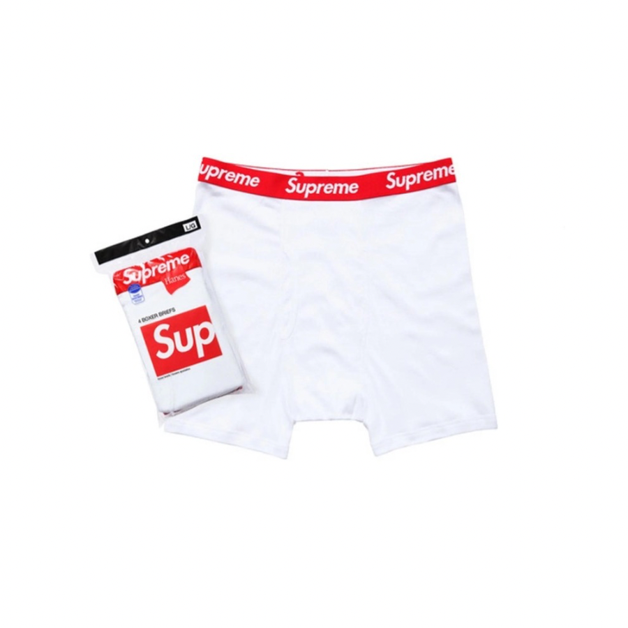 Supreme Hanes Boxer Briefs 4 Pack White