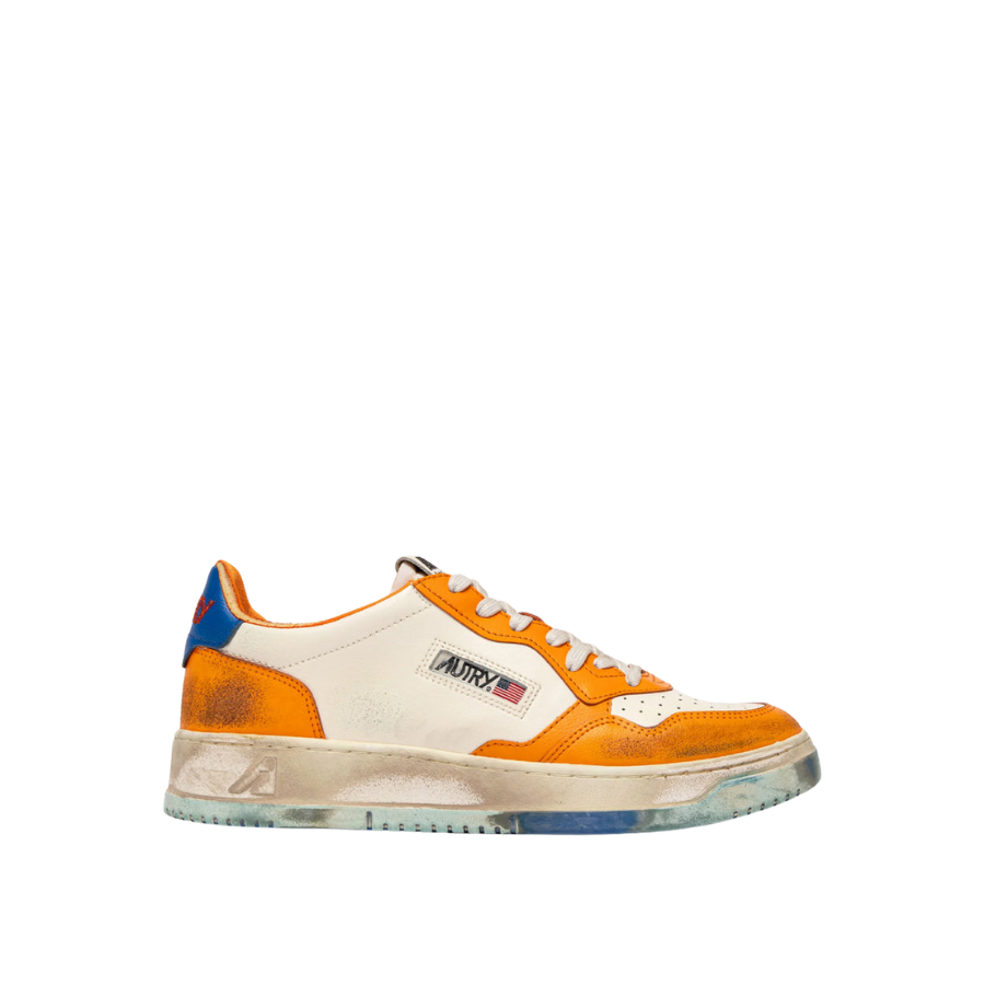 AUTRY SNEAKERS WHITE AND ORANGE