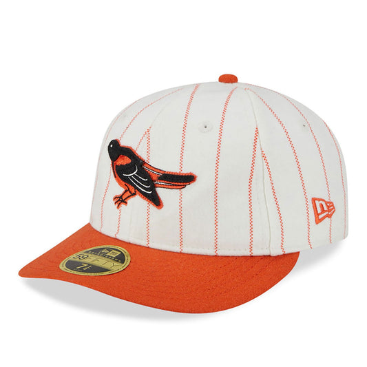 Baltimore Orioles Cooperstown MLB Stripe Chrome White Retro Crown 59FIFTY Fitted Cap