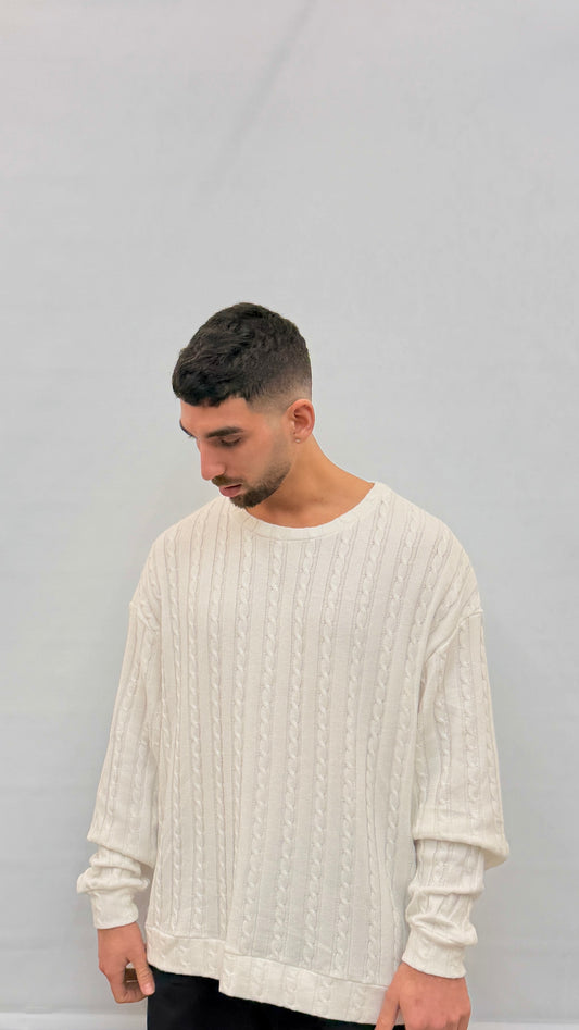 Butterfly Boy Signature Cable Knit
 - White