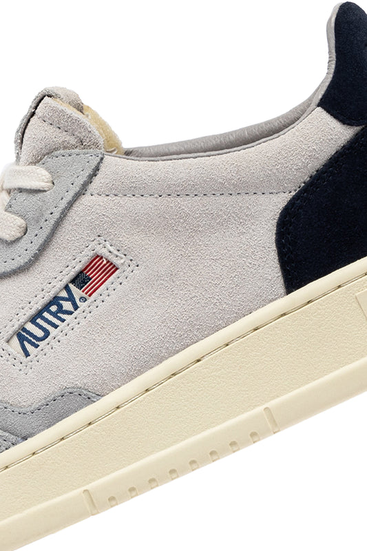 LOFT GRAY & BLUE SUEDE