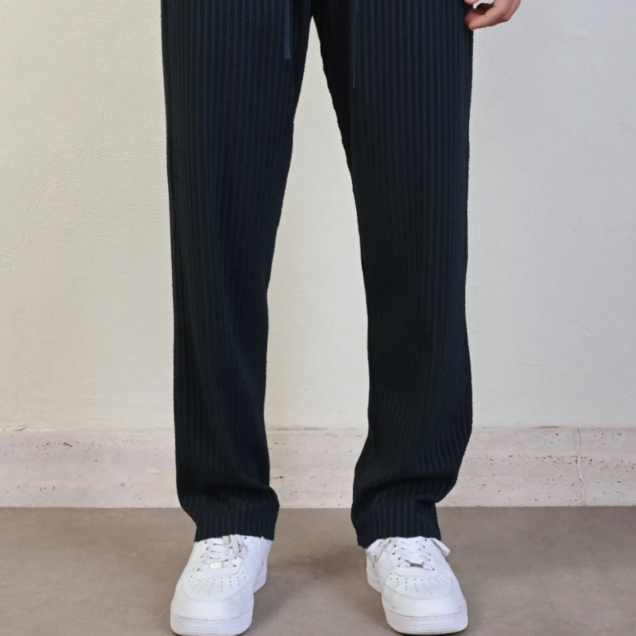 ELEGANT PANTS STRIPED- IRON BLUE