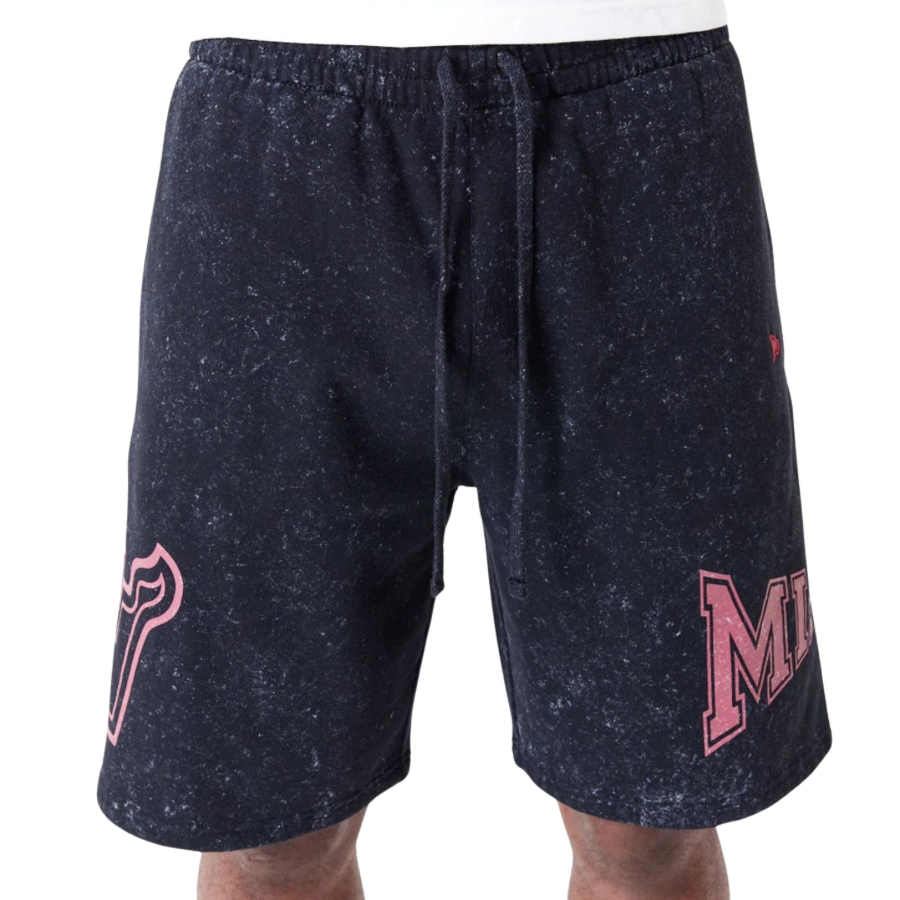 New Era Miami Heat NBA Washed Black Shorts