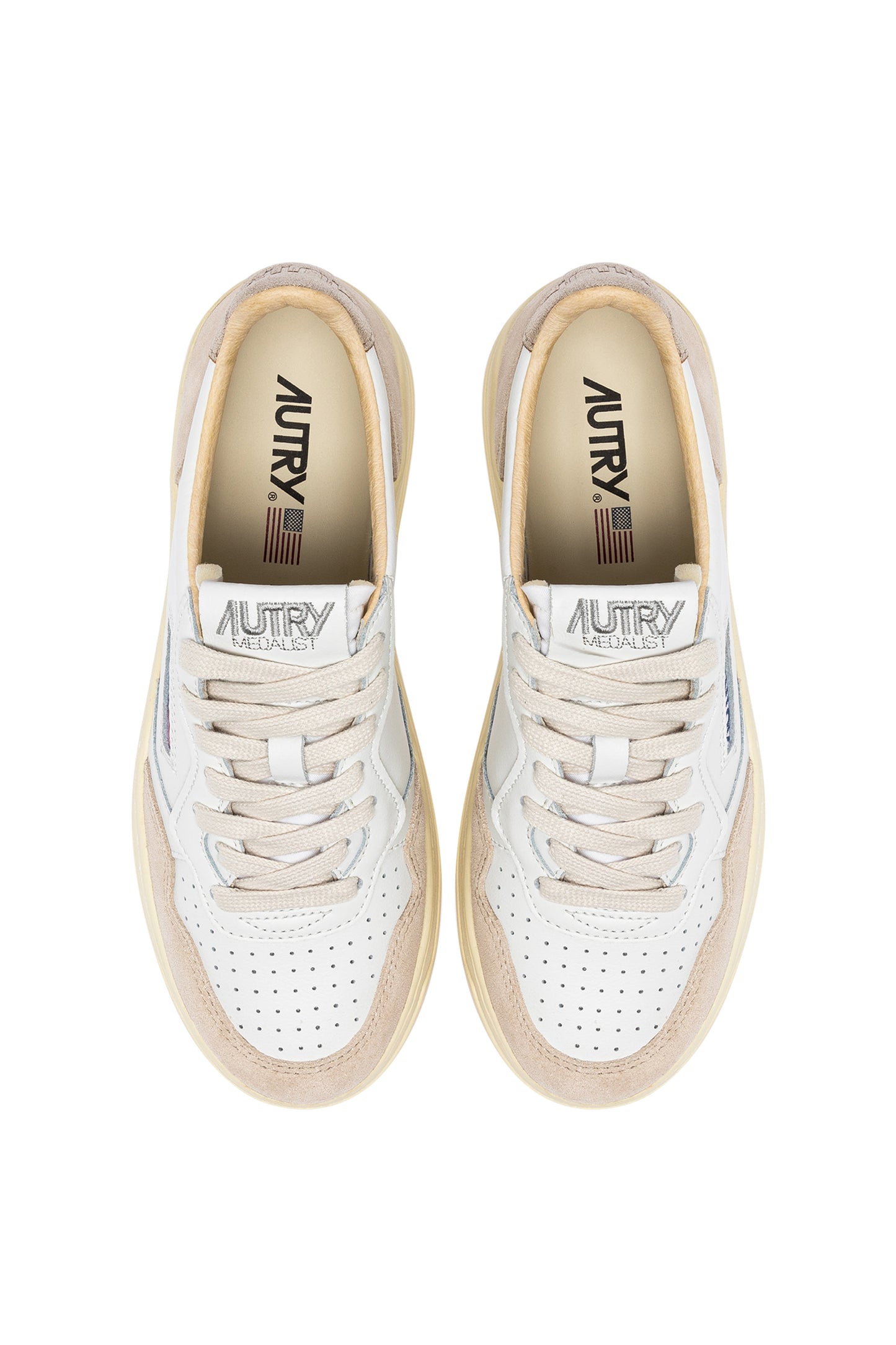 WHITE AND GOLD LEATHER סניקרס