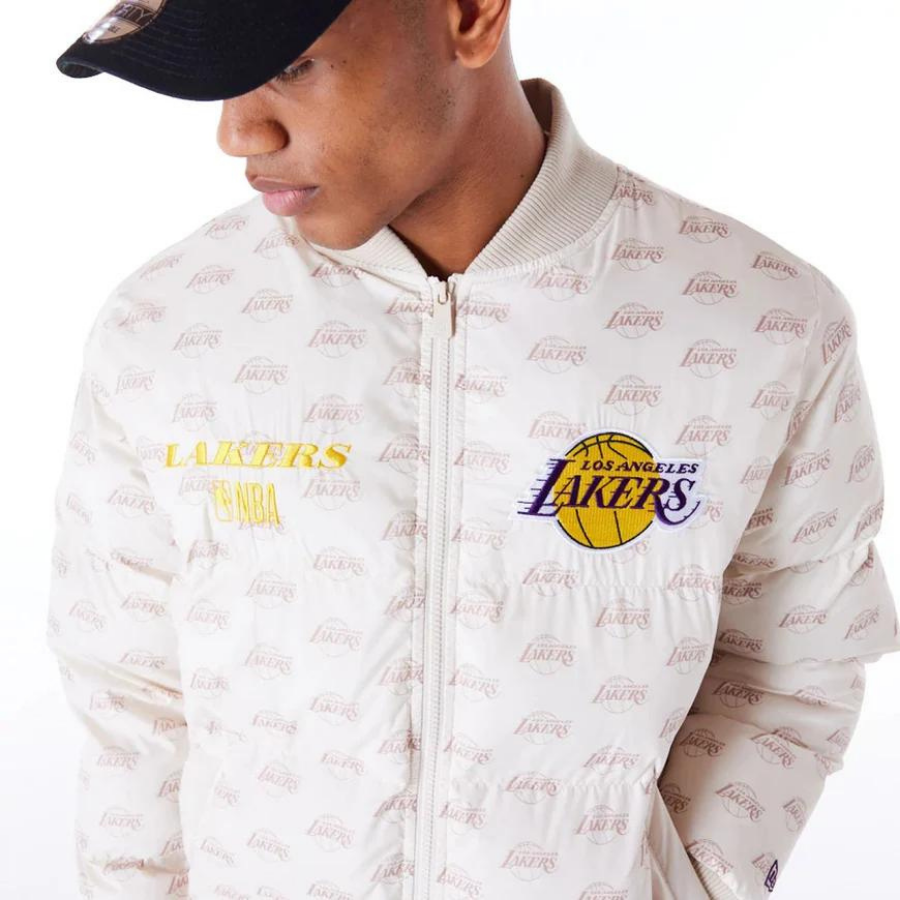 New Era LA Lakers NBA Monogram Stone Puffer Jacket