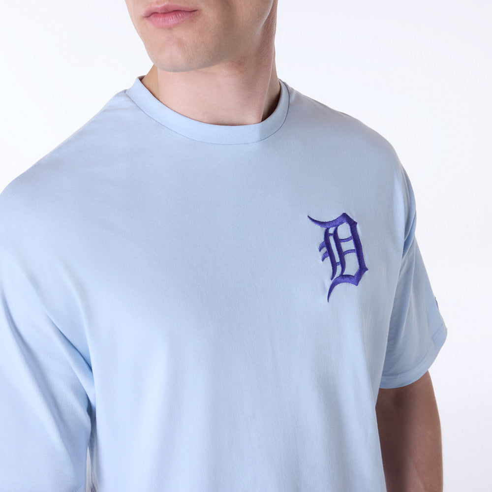 Detroit Tigers MLB League Essential Pastel Blue Oversized T-Shirt