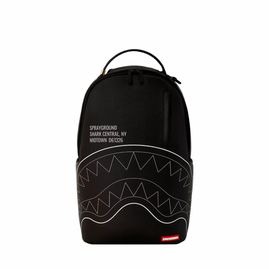 SHARK CENTRAL SOLID BLACK WITH WHITE LINE SHARKMOUTH BACKPACK