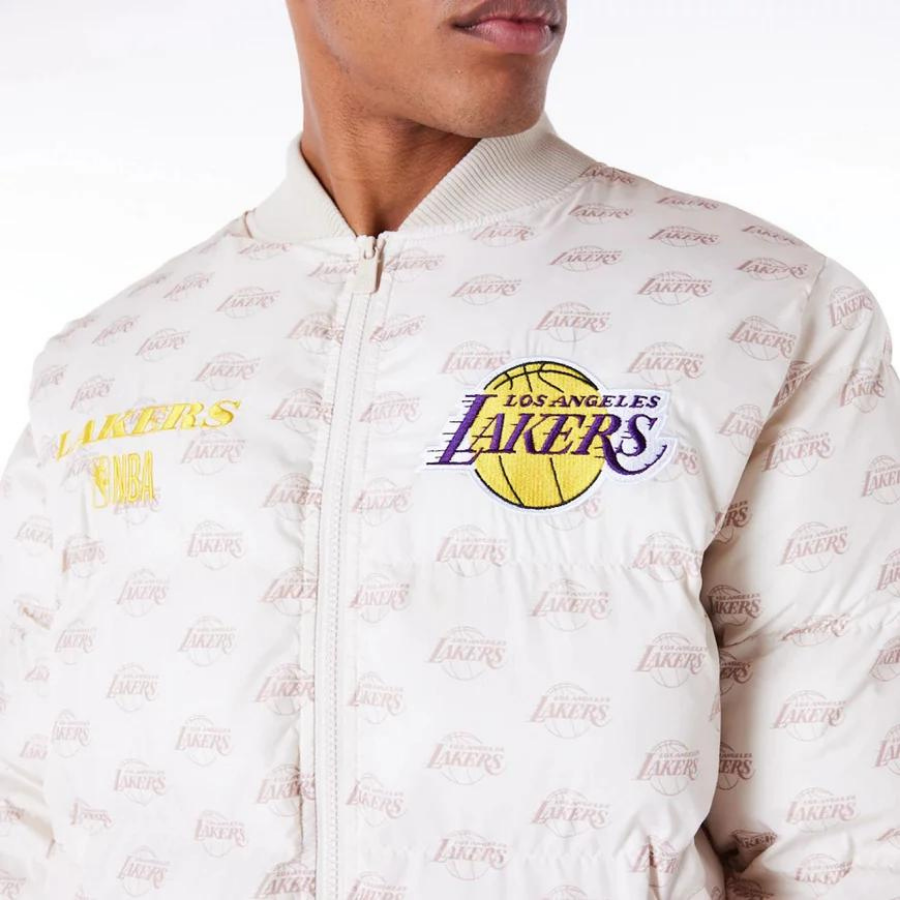 New Era LA Lakers NBA Monogram Stone Puffer Jacket